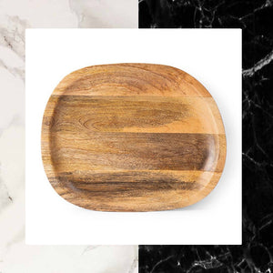 Hand Carved Dinner Dessert Serving Wooden Platter