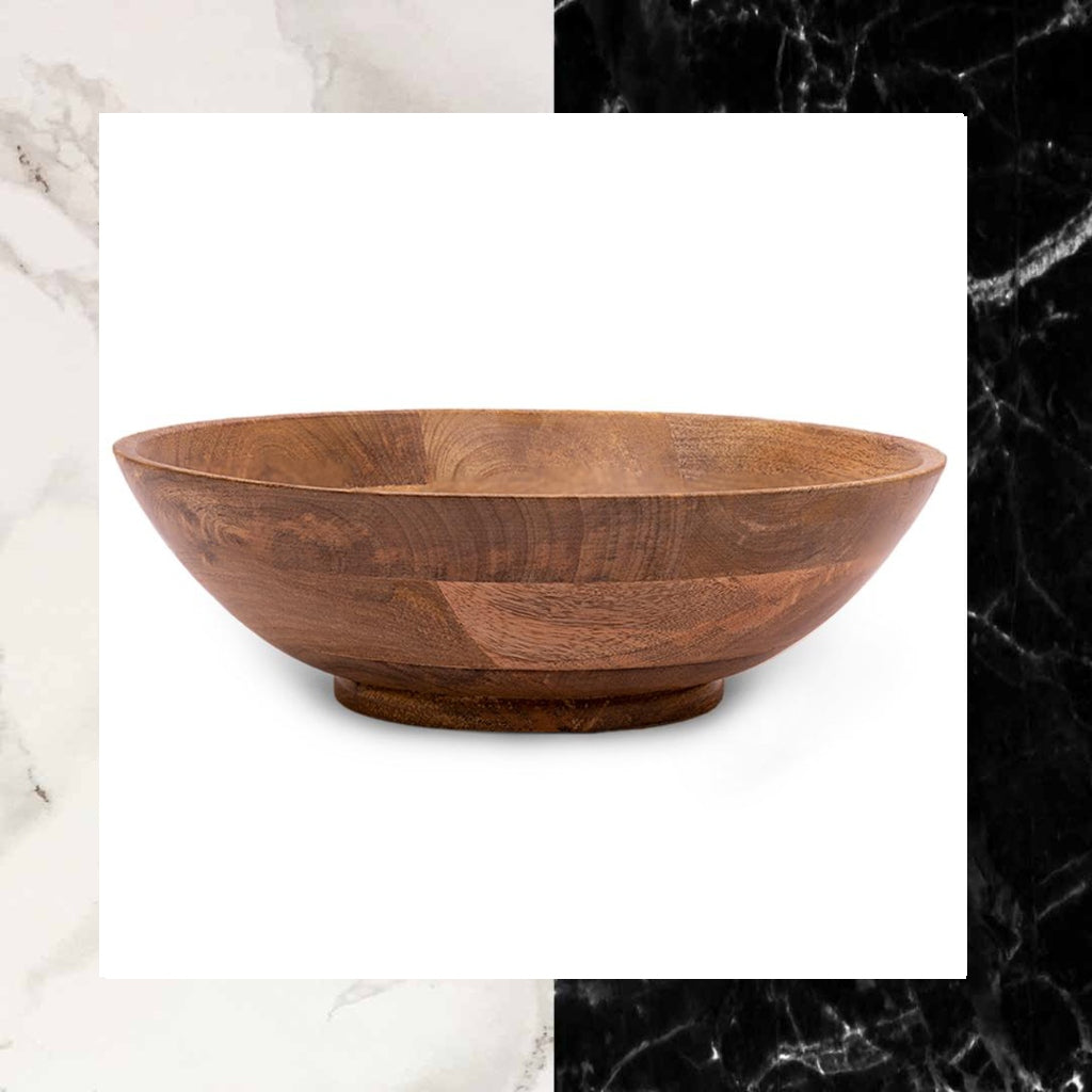 Handmade Solid Wood Bowl (11'' x 11'' x 3.25'')_Brown
