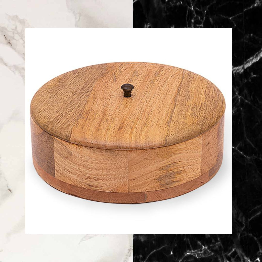 Wood Turned Mango Wood Roti/Bread Box