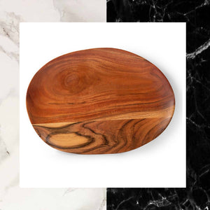 Hand Carved Dinner Dessert Serving Wooden Platter