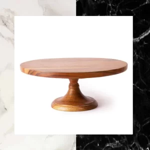 Wood Turned Acacia Wood Cake Stand