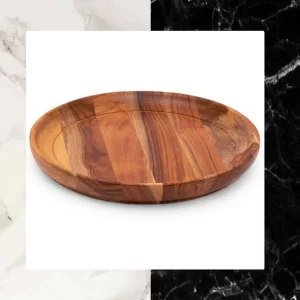 Wood Turned Acacia Wood Round Plate