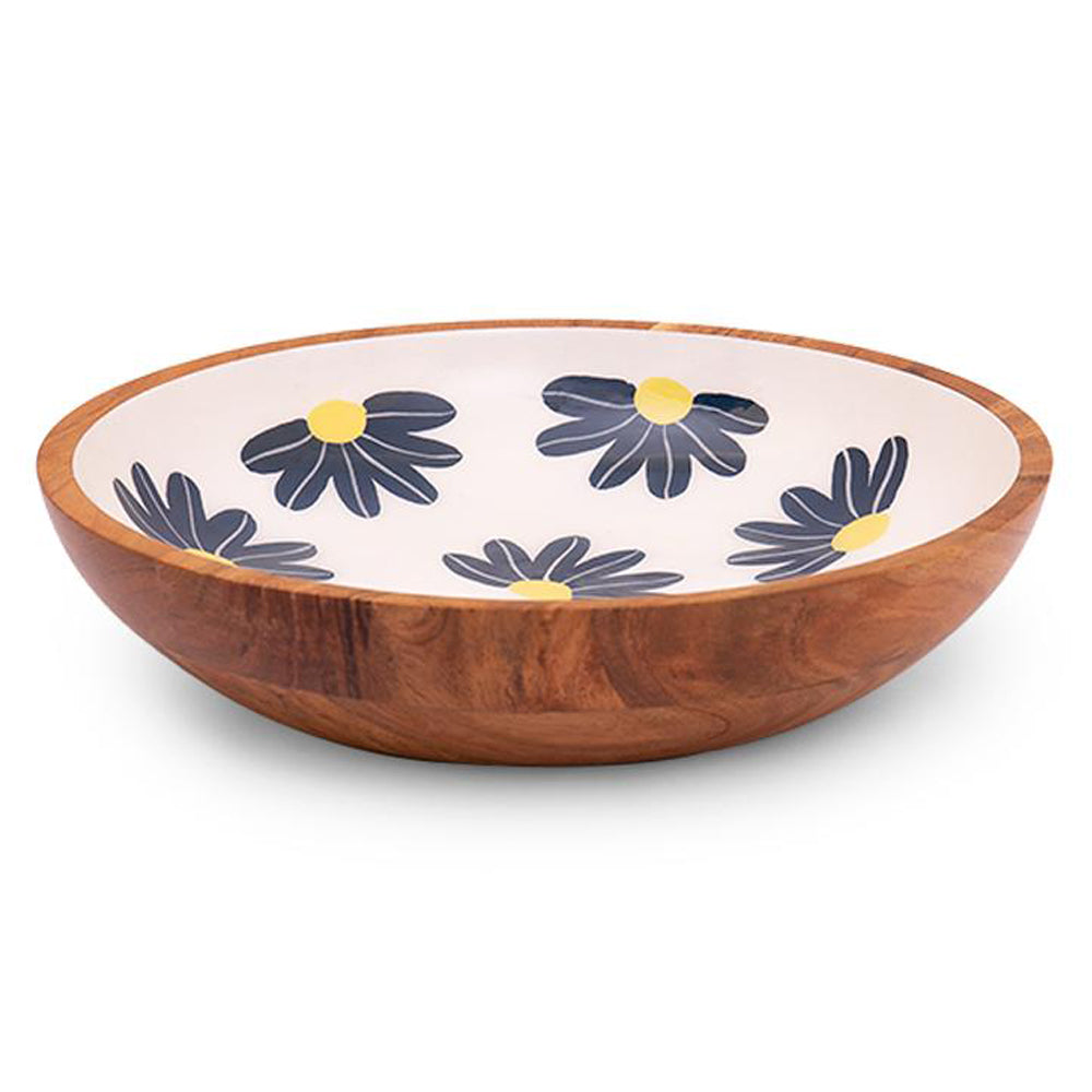 Wood Turned Multipurpose Snack & Salad Enamel Bowl (Large) - Image 2