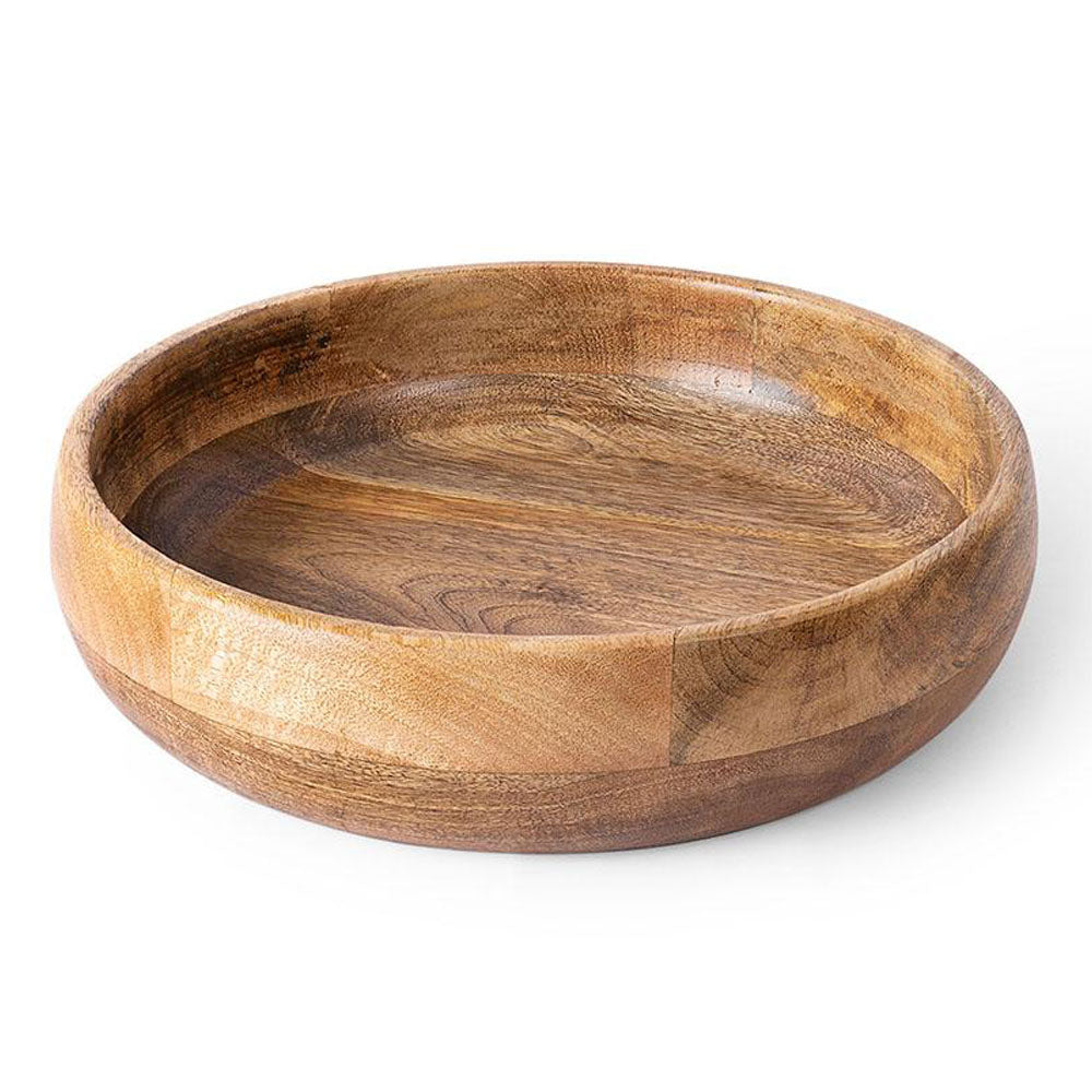Wood Turned Acacia Wood Round Tray - Image 2