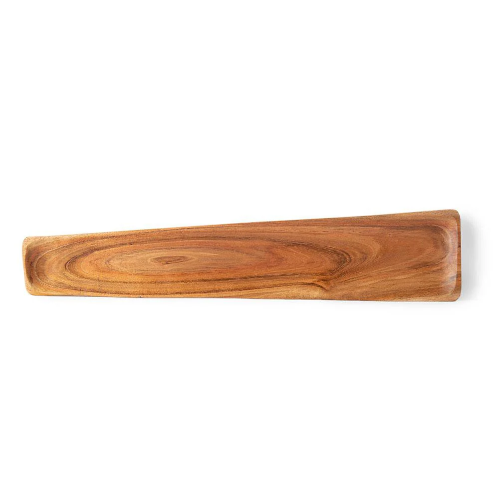 Hand Carved Acacia Wood Long Barbeque Platter - Image 2