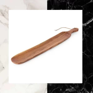 Hand Carved Acacia Wood Long Barbeque Platter