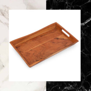 Handmade Rectangle Solid Wood Tray- 17.71'' x 11.41'' x 1.96''