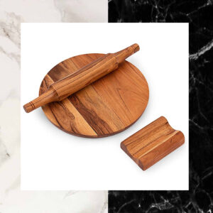 Handcrafted Acacia Wood Rolling Pin and Board