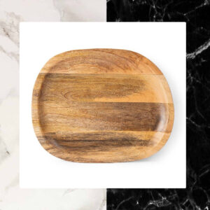 Hand Carved Dinner Dessert Serving Wooden Platter