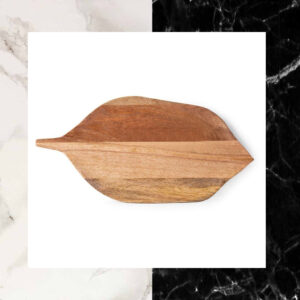 Hand Cut Acacia Wood Leaf Shaped Serving Platter
