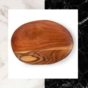 Hand Carved Dinner Dessert Serving Wooden Platter