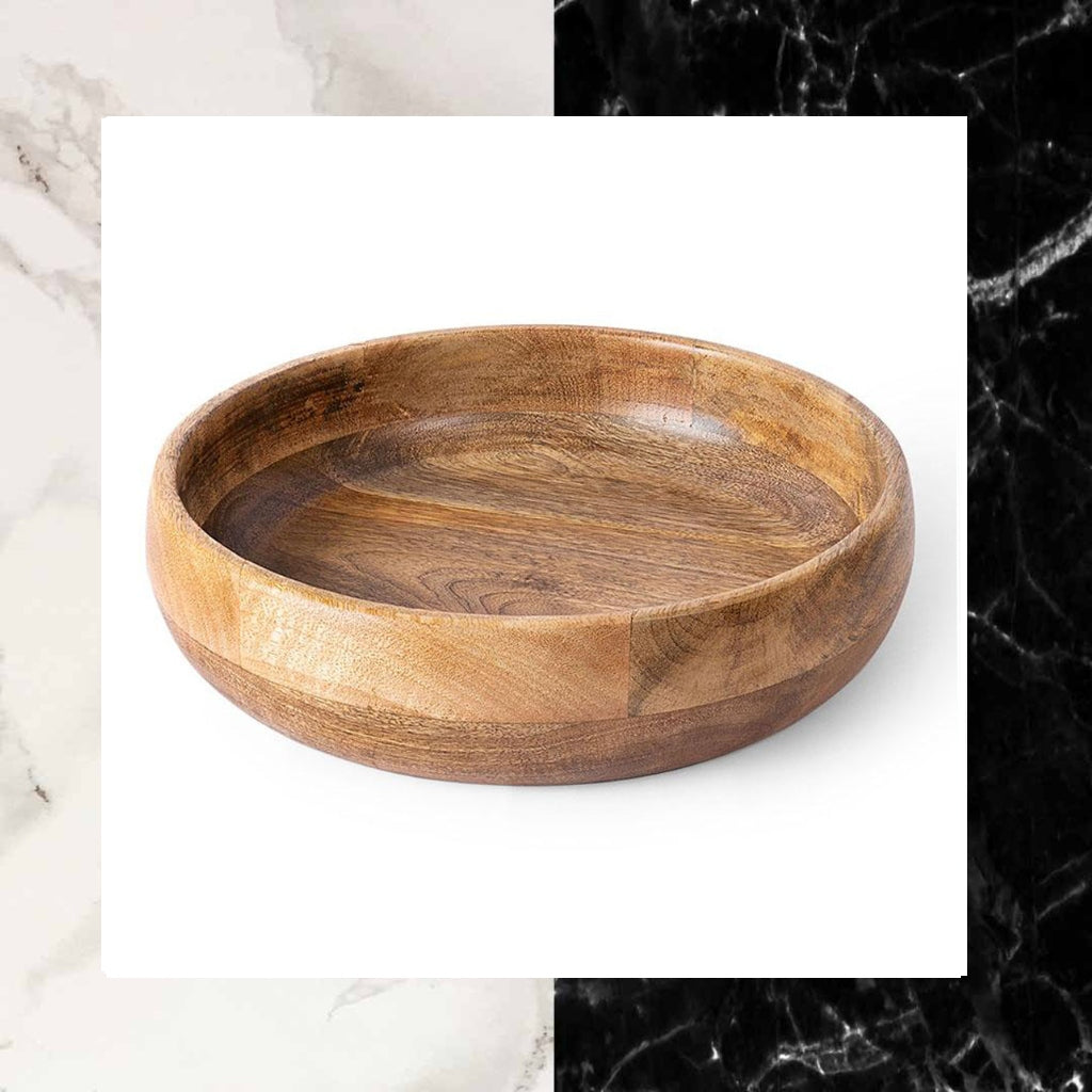 Wood Turned Acacia Wood Round Tray