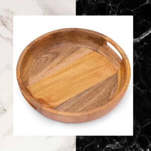 Wood Turned Mango Wood Round Tray