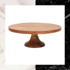 Handmade Solid Wood Cake Stand (12'' x 12'' x 4'')_Brown